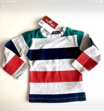 T-shirt rayé manches longues 9 mois