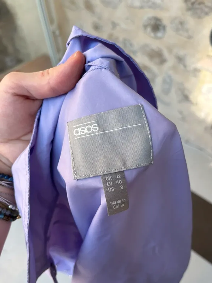 ASOS design - Veste imperméable kway à chevrons Lila lavande violet - photo numéro 3