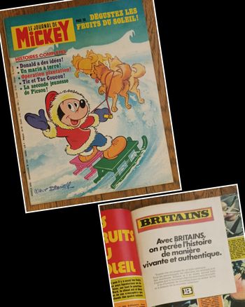 Ancien journal de Mickey avec dépliant Britains N°1393 Année 1979 vintage