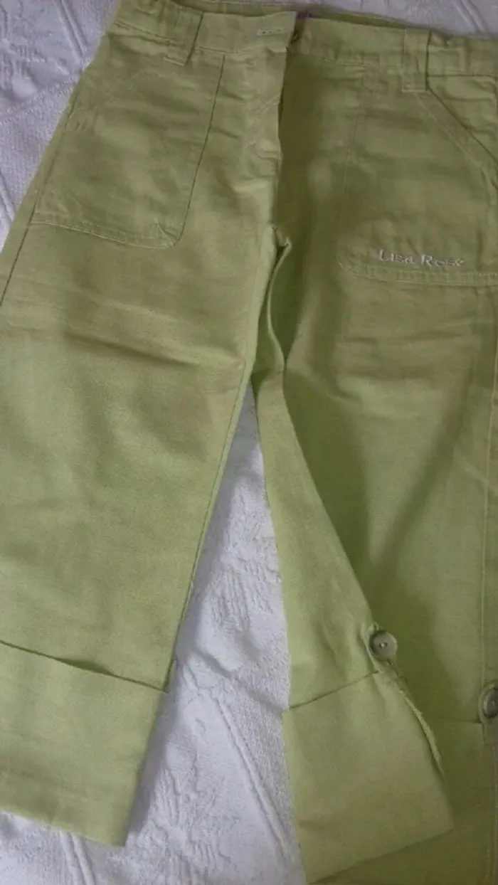 Pantalon court large à grand revers en bas marque Z 10 ans - photo numéro 3
