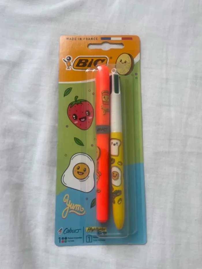 Stylo 4 couleurs + surligneur Kawaii (pastel & classique) - photo numéro 7