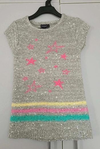 Robe pull grise à paillettes et étoiles - In Extenso - 3 ans 