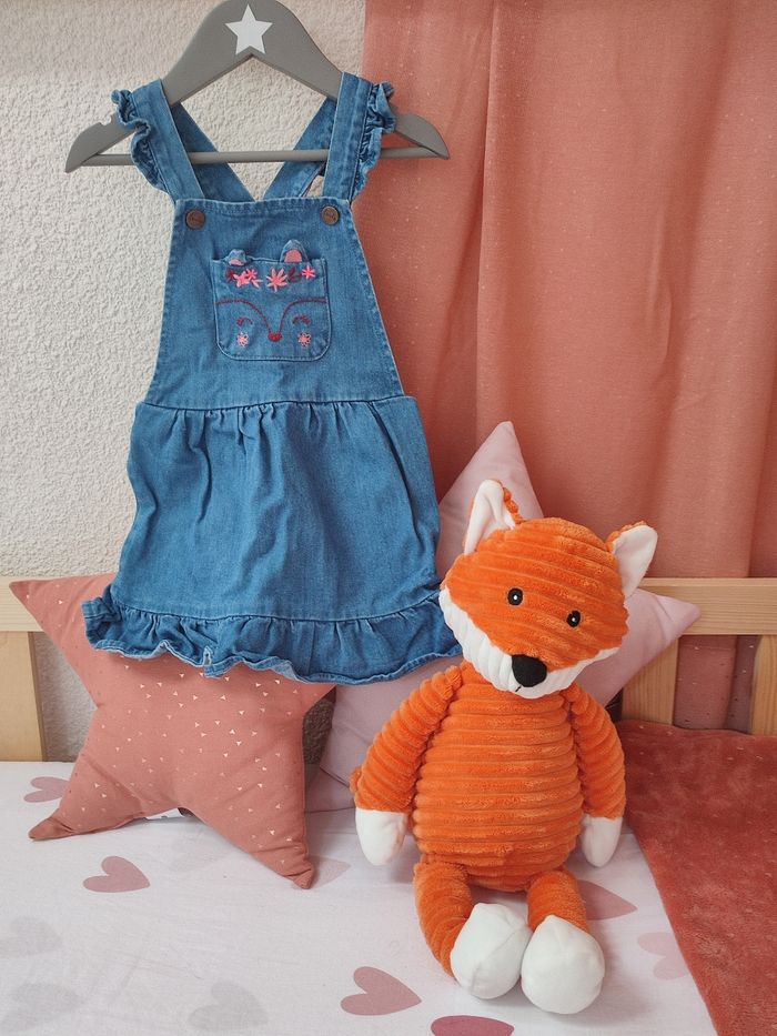 Robe en jean - Thème renard - Taille 24 mois - Très bon état - Creeks