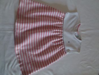 Robe rayée rose & blanche Obaïdi