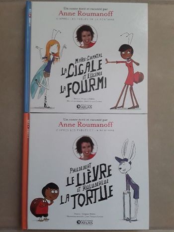 Lot 2 livres + CD fables de La Fontaine éditions ATLAS TBE