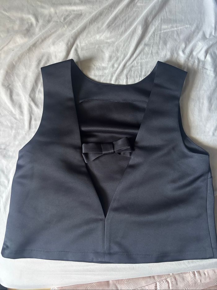 Haut habillé noir satinée - photo numéro 2