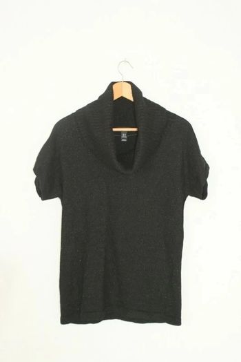 Pull manches courtes noir pailleté H&M taille M