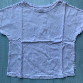 T shirt blanc fille paillettes argentées 4 ans