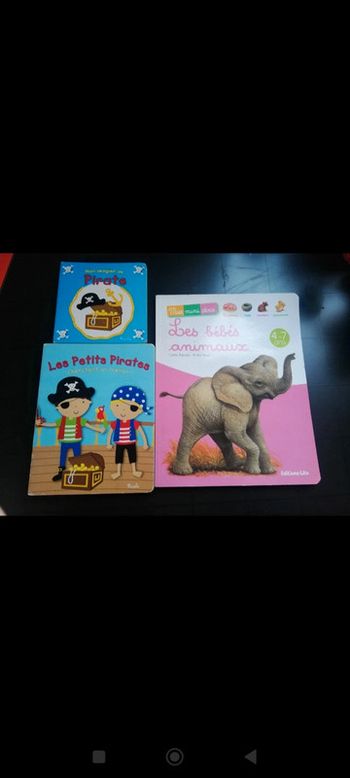 Lot 3 livres 2 pirates et 1 bébé animaux 1€5