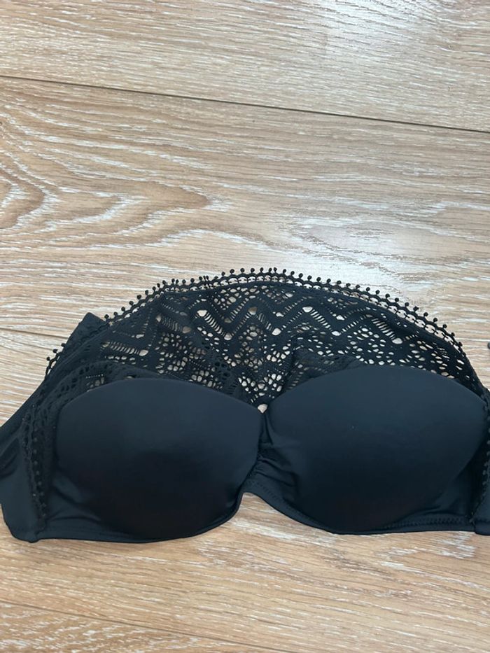 Haut de maillot de bain undiz noir - avec dentelles - taille M - photo numéro 4