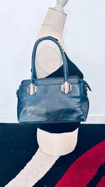 👜 petit sac à main bleu marine et doré