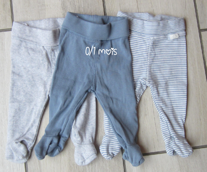 Lot de 3 leggings avec pieds