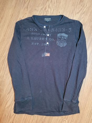 Tee-shirt Manches Longues Vintage Bleu Marine Ralph Lauren
