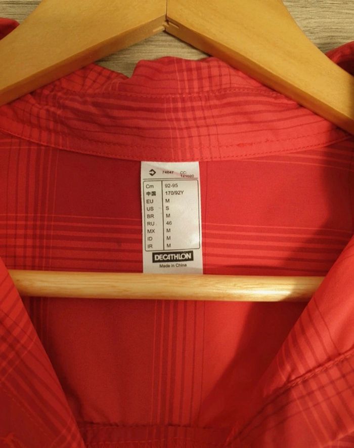 Chemise carreaux corail rouge décathlon - photo numéro 5