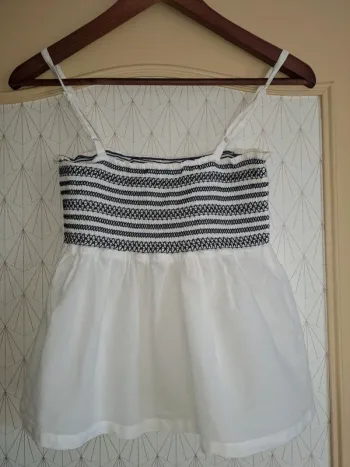 Débardeur femme Jennyfer bleu et blanc tbe comme neuf S