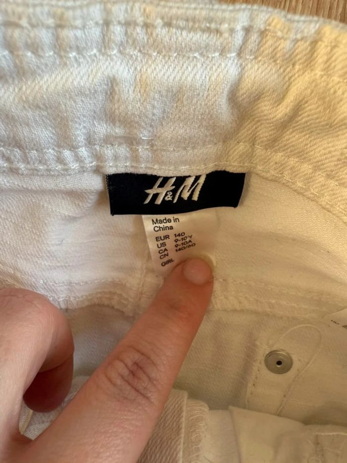🎀 Jupe courte blanche 9-10 ans H&M - photo numéro 3