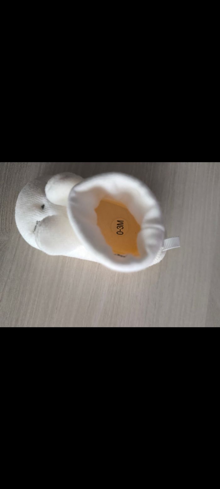 Pantoufles chat blanc 0/3 mois - photo numéro 2