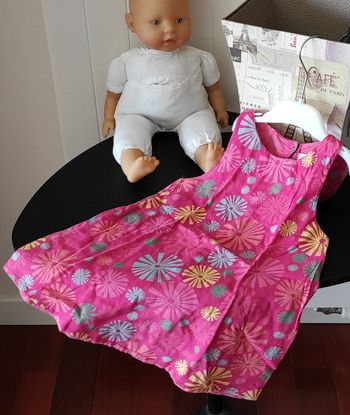 🌸 Robe sans manches fille 3 ans – motif ronds colorés