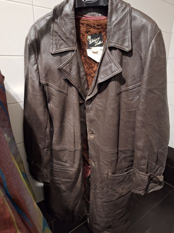 Manteau long cuir vintage Wrangler – Made in Canada – Rare