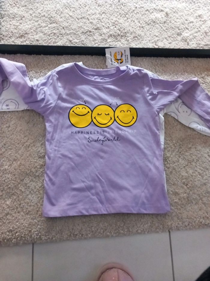 Lot de 2 t-shirt manches longues smiley 4/5 ans - photo numéro 4