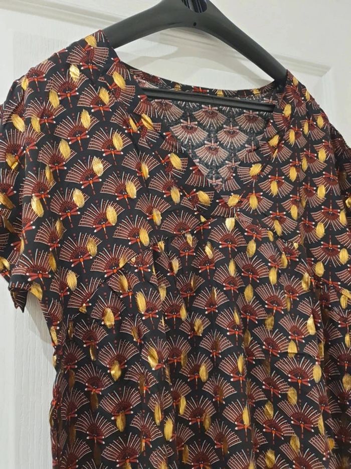 Blouse viscose dorée - Taille L - photo numéro 2