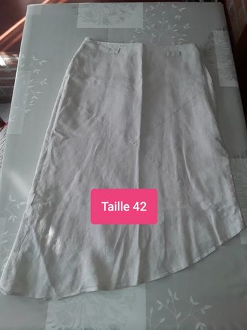🔮 Jupe Asymétrique en Lin Taille 42 🔮