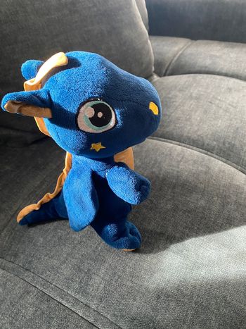 Peluche dragon bleu fizzy casi neuve