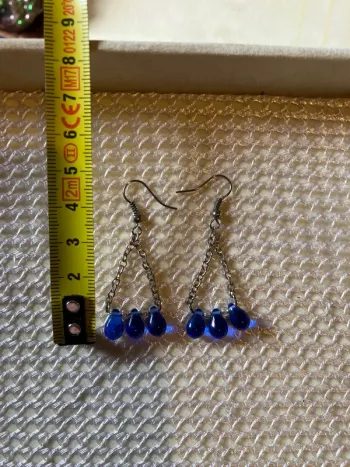 Boucle d’oreille fantaisie bleu