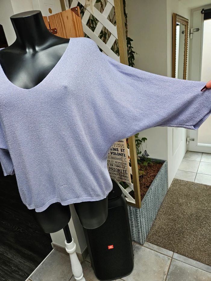 Made in Italy pull mauve paillettes TU - photo numéro 2