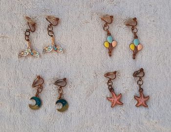 Lot de 4 Boucle d'oreilles à pince