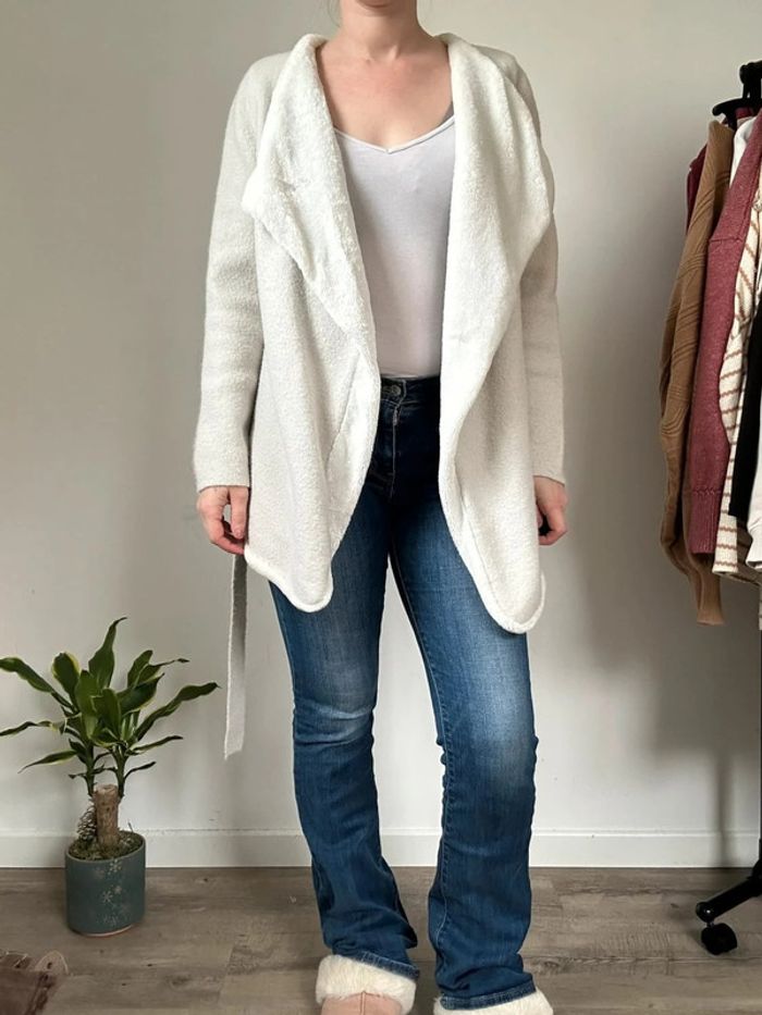 Rougegorge Gilet hiver gris clair – Taille 36 – Très bon état