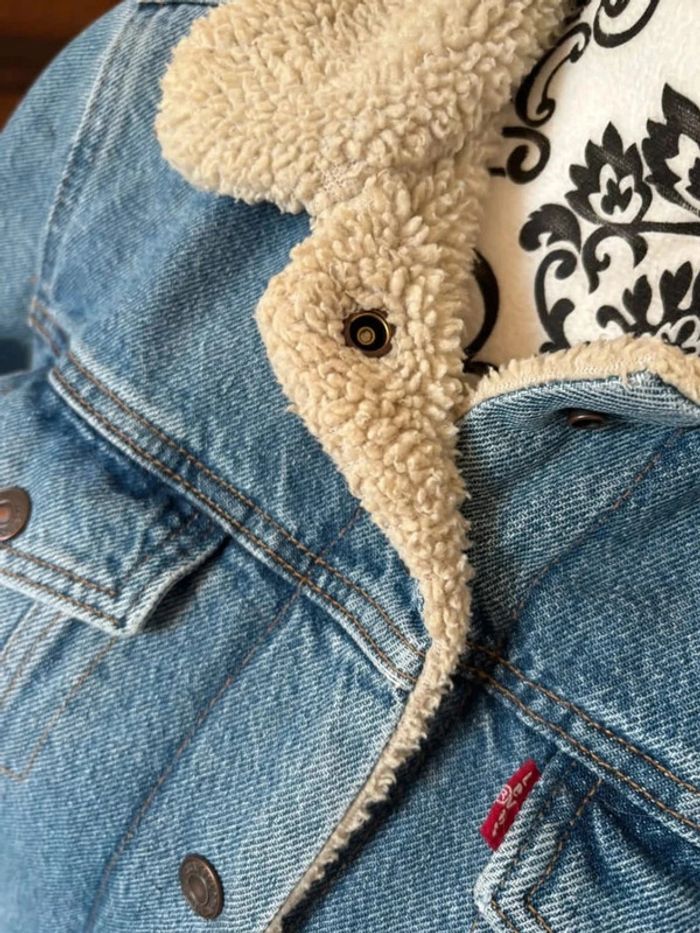 Veste en jeans bleu délavé femme taille S - photo numéro 4