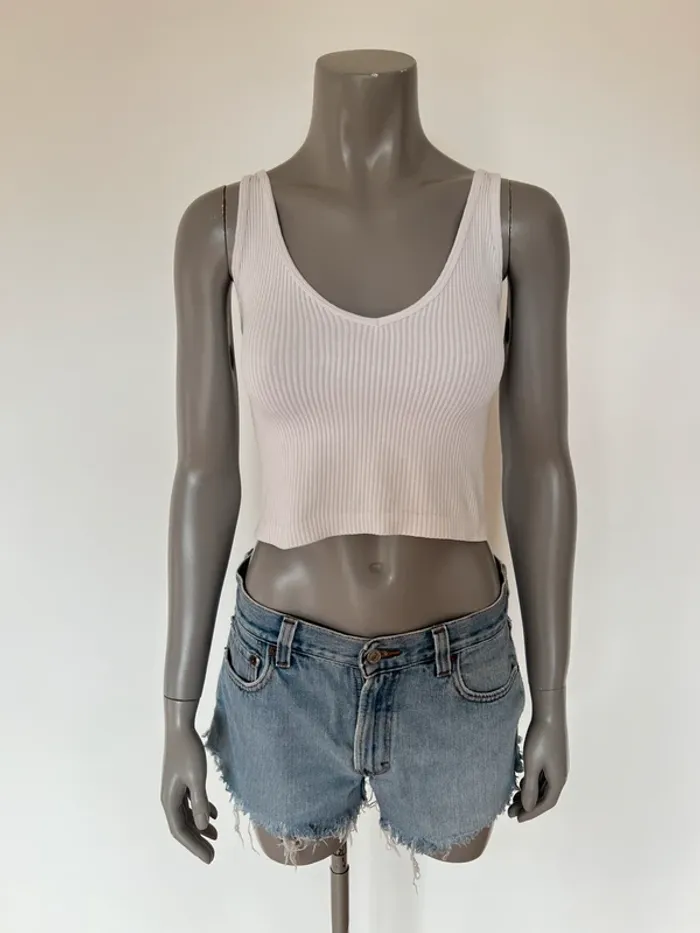 Débardeur crop top blanc Free People stretch – Taille XS/S