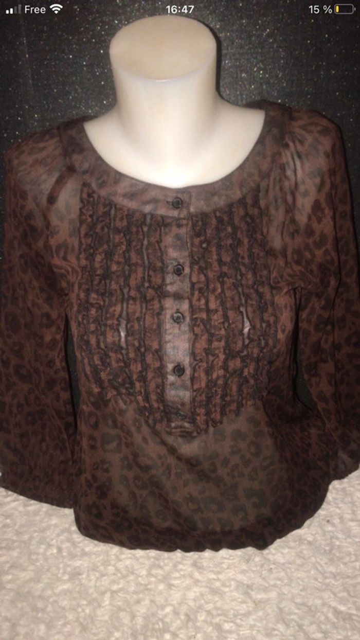 Blouse imprimé marron - photo numéro 3