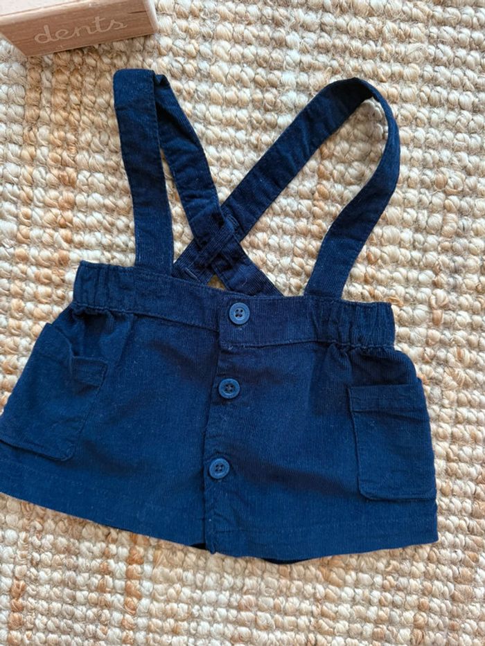 Jupe à bretelles velours côtelé Vertbaudet 6mois / 68cm - photo numéro 2