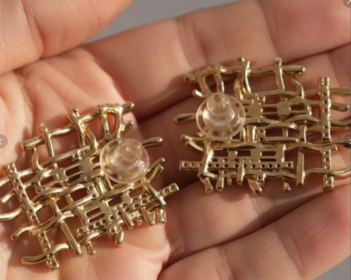 Boucles oreilles 35 mm en argent plaqué or 14 carats