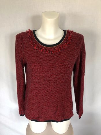 Pull à franges rouge foncé Kookai taille 1 / 36 38 très bon état