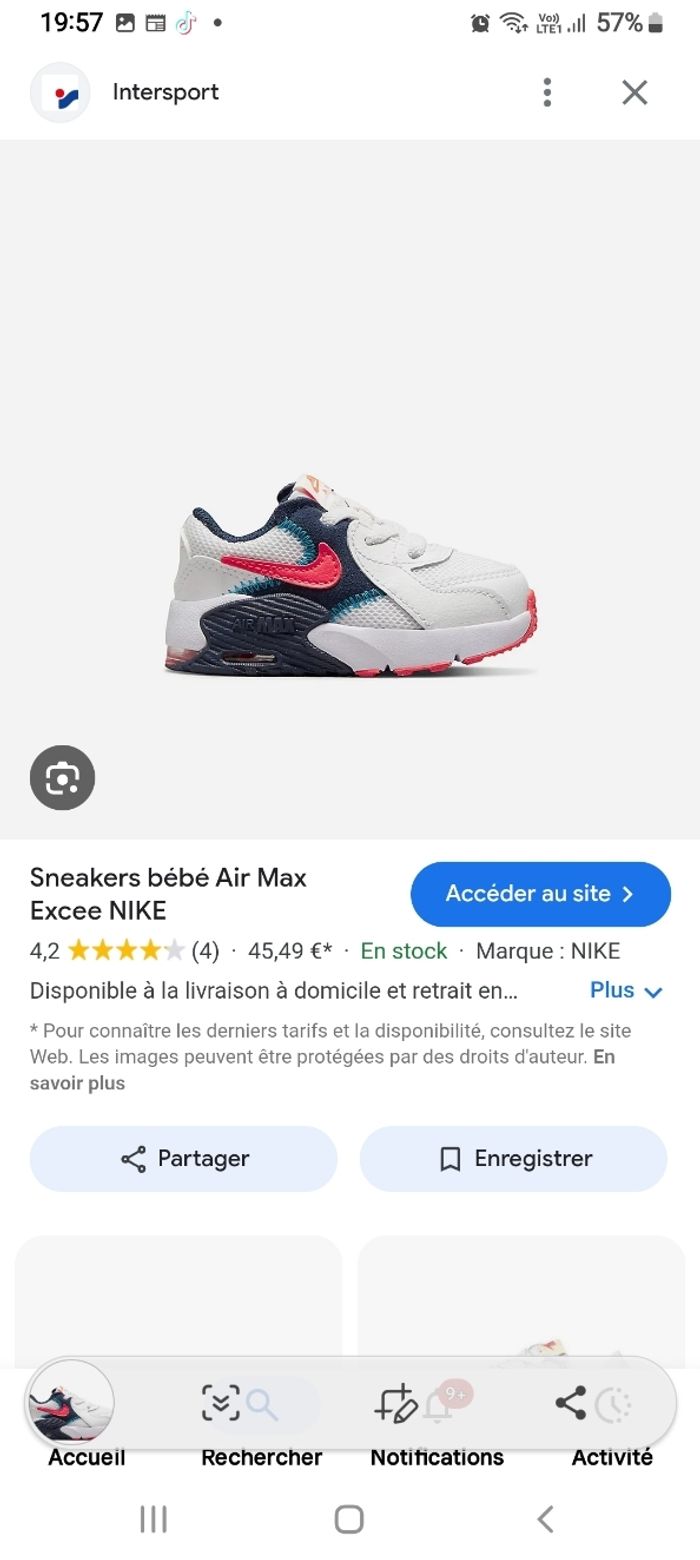 Air  max excee neuves Pointure 19 et demi jamais porté - photo numéro 2