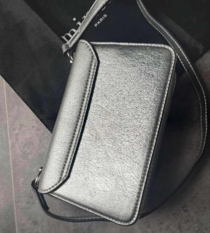 Sac bandoulière minelli argenté - photo numéro 5