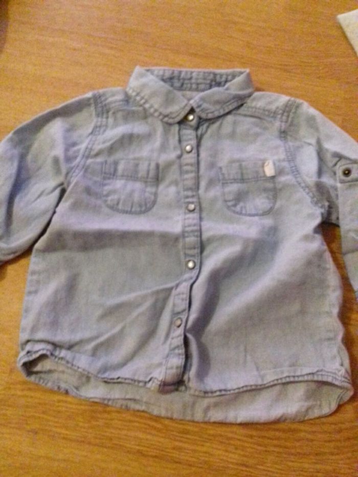 chemise bébé kiabi bleu ciel 9m