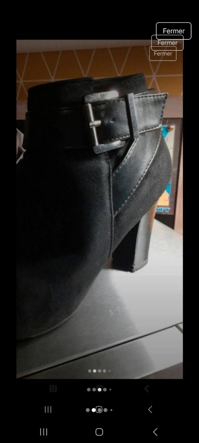 Très jolie bottines noir en daim - photo numéro 2