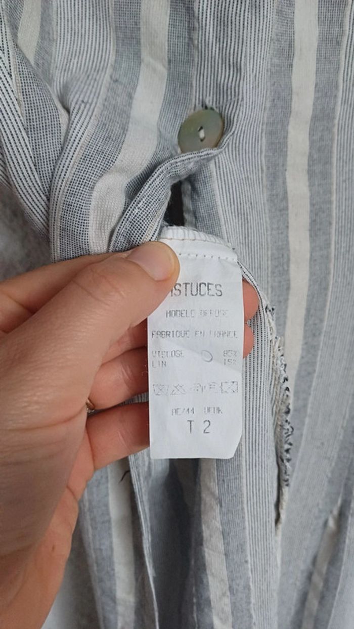 Magique robe grise à rayures taille 36/38 - photo numéro 6
