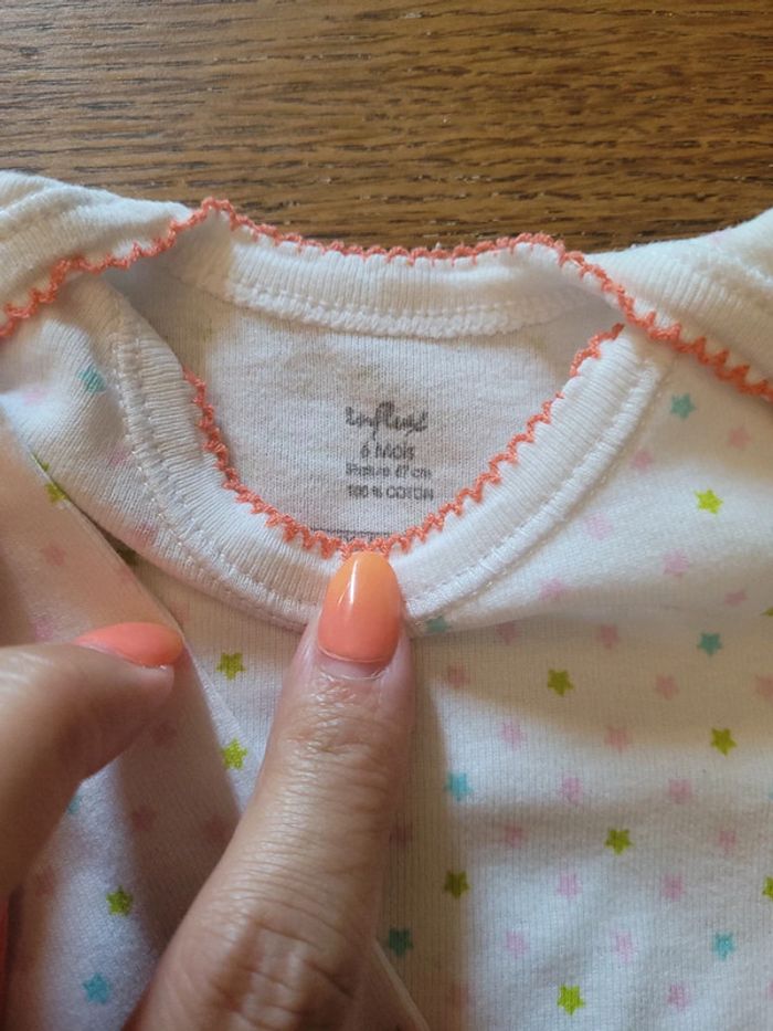 Lots de 2 body manches longues 6 mois - photo numéro 2