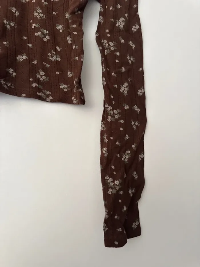 Pull marron avec fleurs brodées Pimkie - photo numéro 4