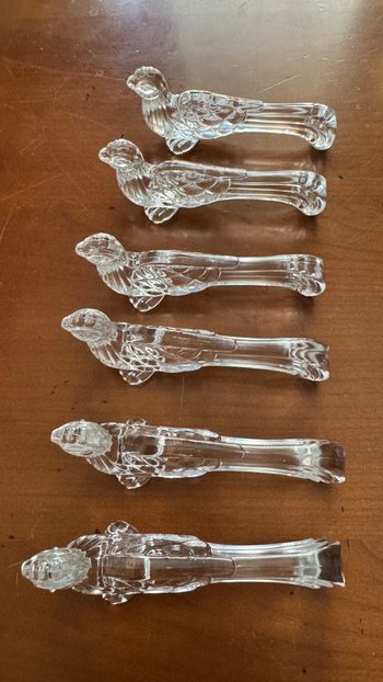 6 Porte couteau en verre YER, coq