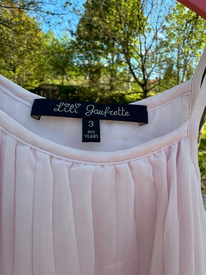 Robe Lili gaufrette fille rose pale bon etat 3 ans - photo numéro 3