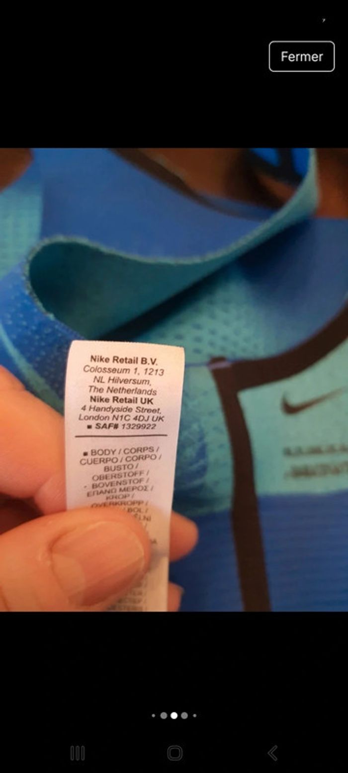 Brassière de sport Nike bleu/tourquoise taille XS - photo numéro 16