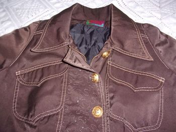 Blouson KRISTINA POPOVITCH marron boutons dorés chic taille 38 TBE