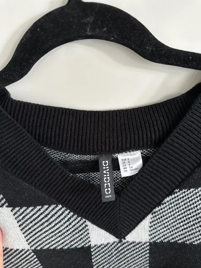Pull sans manche noir et blanc - h&m neuf - photo numéro 3