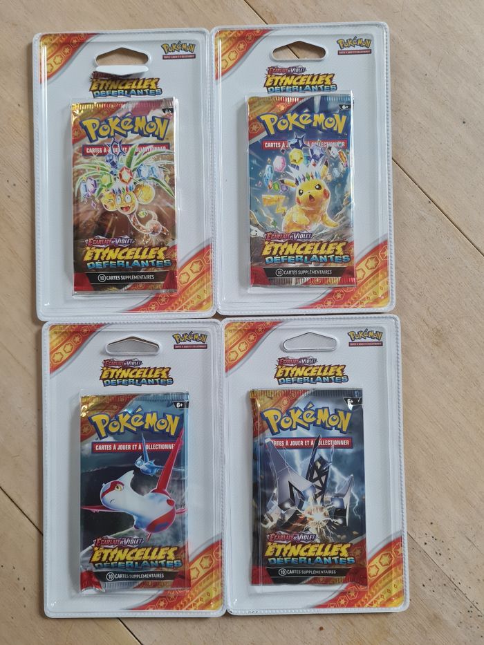 Pokemon EV8 Lot de 4 boosters Étincelles Déferlantes en FR